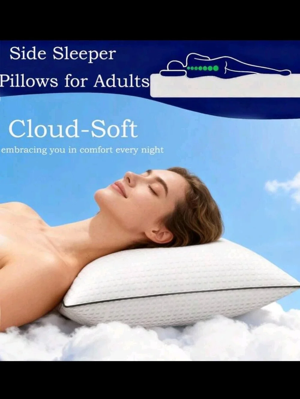 Premium White Memory Foam Pillow - Set of 2 KING SIZE